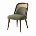 Chaise de salle à manger en bois vert avec dossier en cannage, style vintage, dimensions 50x58x82 cm, de la marque Narqevix.