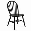 Chaise de salle à manger en bois noir Narqevix, style scandinave, 45x52x92 cm, avec dossier à barreaux.